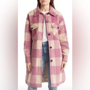 BCBGeneration Women's Buffalo Plaid Shacket Long Coat